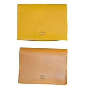 Acqua Di Parma - Two Travelโ Bags Cosmetic Makeup Pouch Tan Camel Etihad Airways
